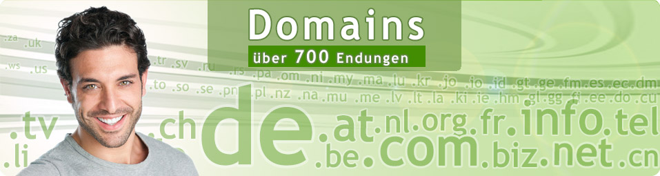 Über 1000 Domainendungen